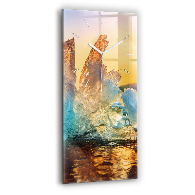 Horloge rectangulaire verticale Iceberg et lever de soleil
