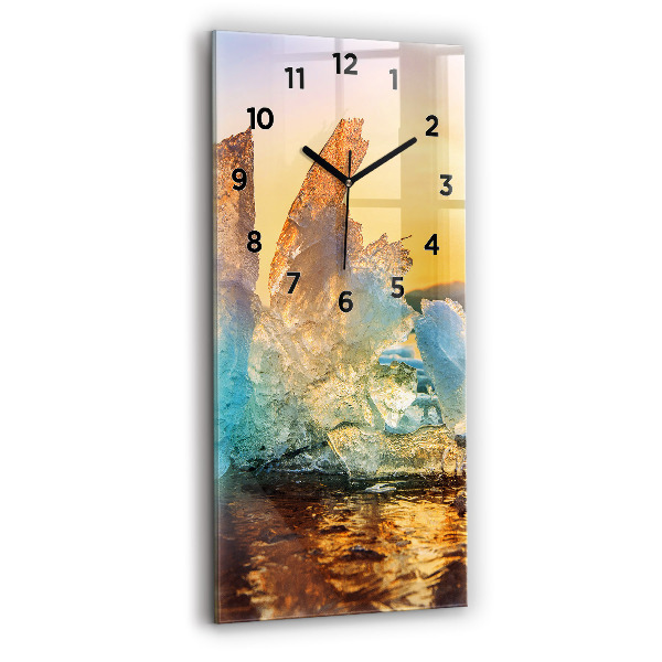 Horloge rectangulaire verticale Iceberg et lever de soleil