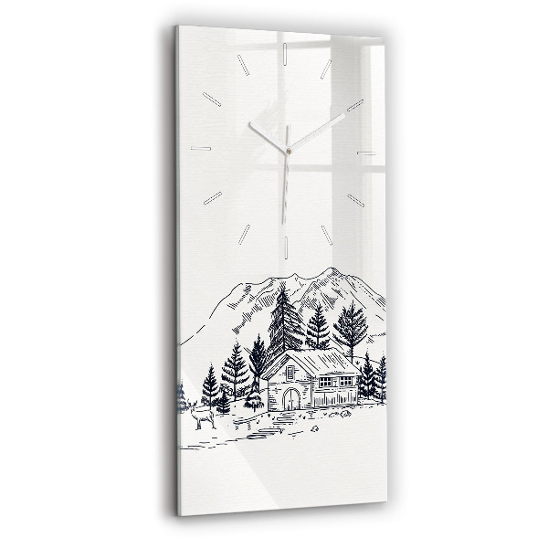 Horloge rectangulaire verticale Ville de dessin animé
