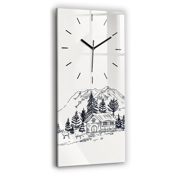 Horloge rectangulaire verticale Ville de dessin animé
