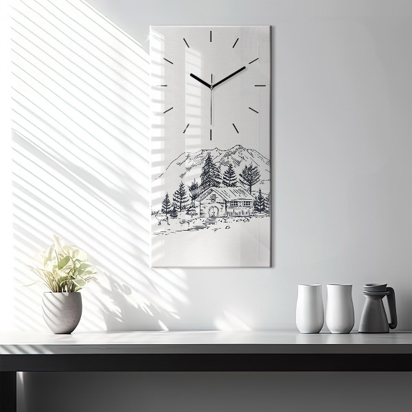 Horloge rectangulaire verticale Ville de dessin animé