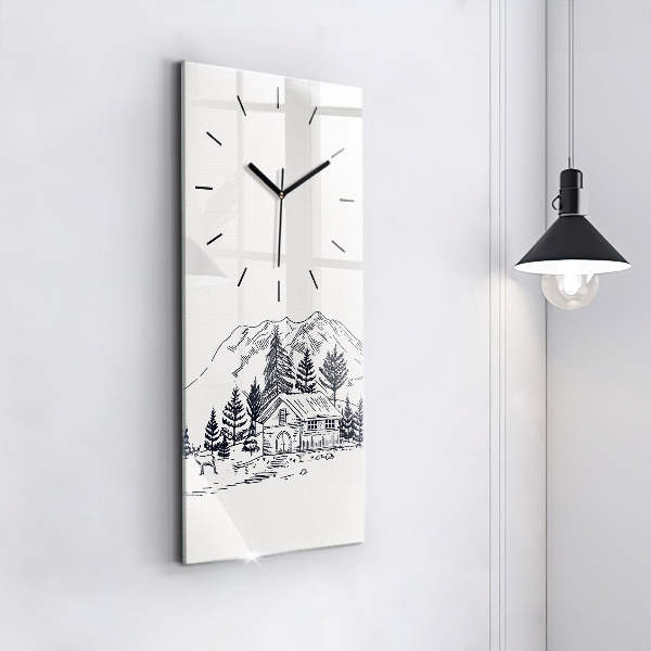 Horloge rectangulaire verticale Ville de dessin animé