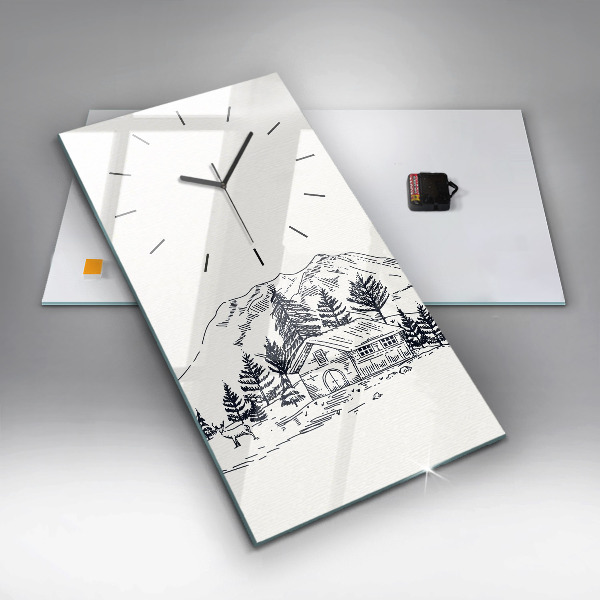 Horloge rectangulaire verticale Ville de dessin animé