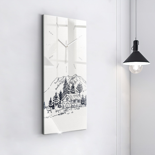 Horloge rectangulaire verticale Ville de dessin animé