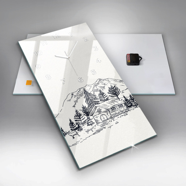 Horloge rectangulaire verticale Ville de dessin animé