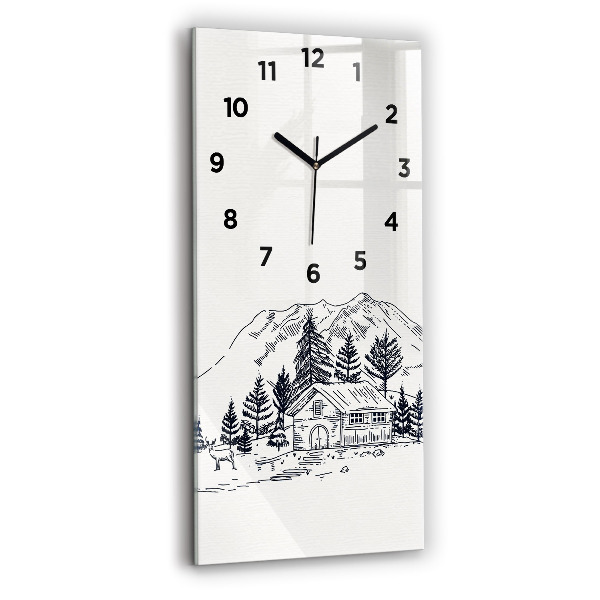 Horloge rectangulaire verticale Ville de dessin animé