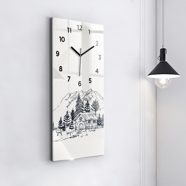 Horloge rectangulaire verticale Ville de dessin animé