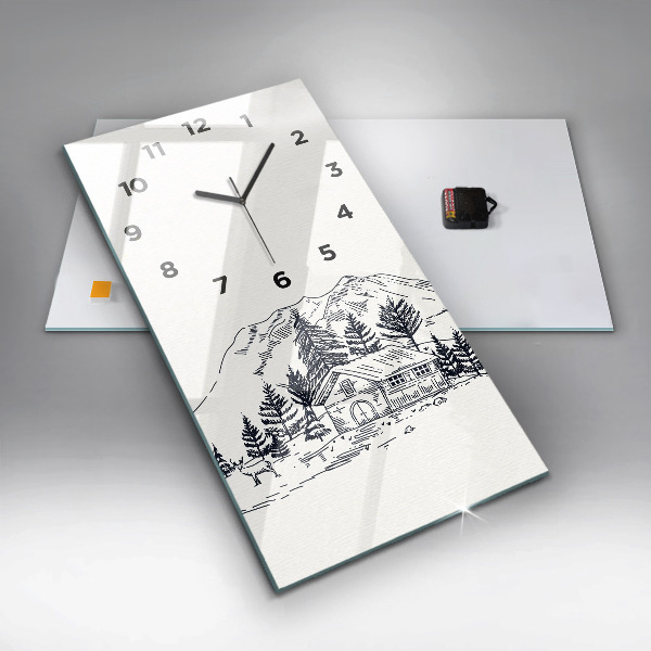 Horloge rectangulaire verticale Ville de dessin animé
