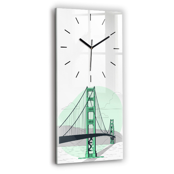 Horloge rectangulaire verticale Pont vert