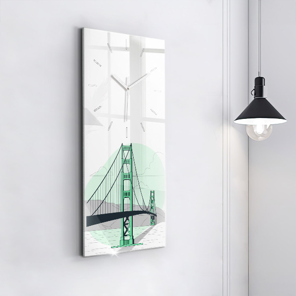 Horloge rectangulaire verticale Pont vert