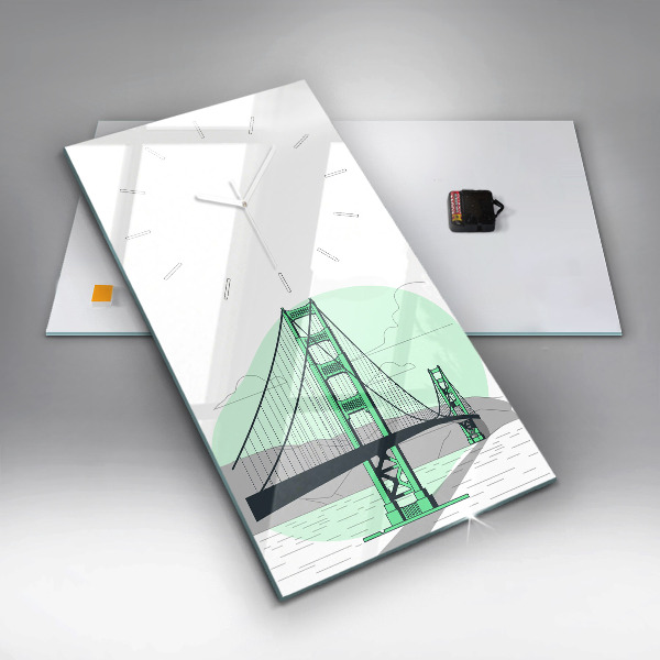 Horloge rectangulaire verticale Pont vert
