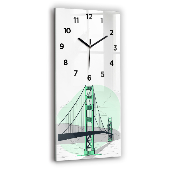 Horloge rectangulaire verticale Pont vert