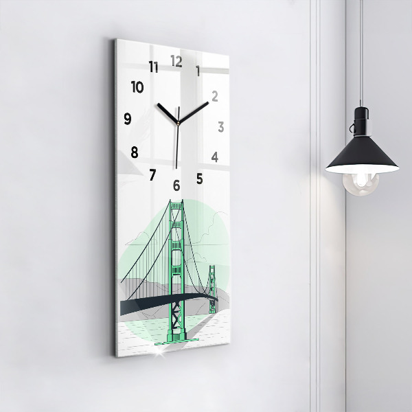 Horloge rectangulaire verticale Pont vert