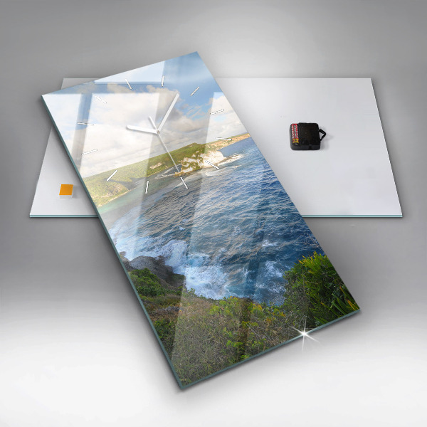 Horloge rectangulaire verticale Côte océanique