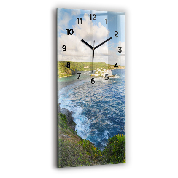 Horloge rectangulaire verticale Côte océanique