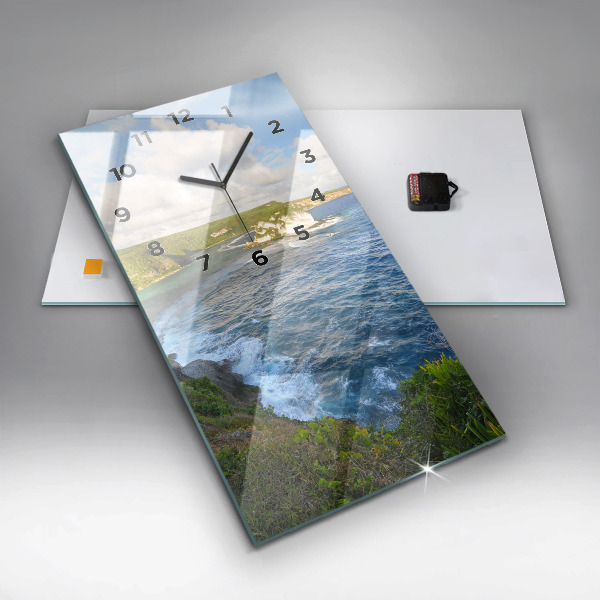 Horloge rectangulaire verticale Côte océanique