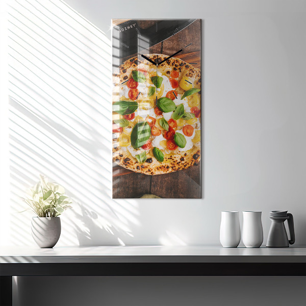 Horloge murale verticale pizza italienne