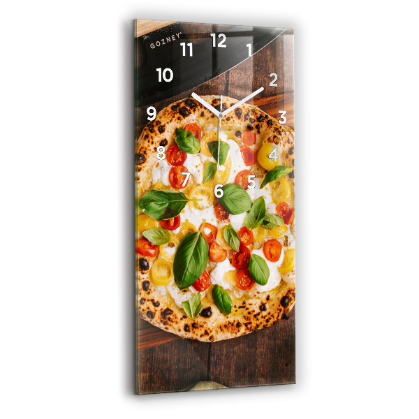 Horloge murale verticale pizza italienne