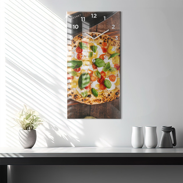 Horloge murale verticale pizza italienne