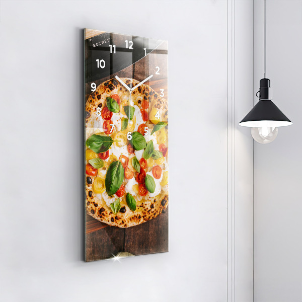Horloge murale verticale pizza italienne