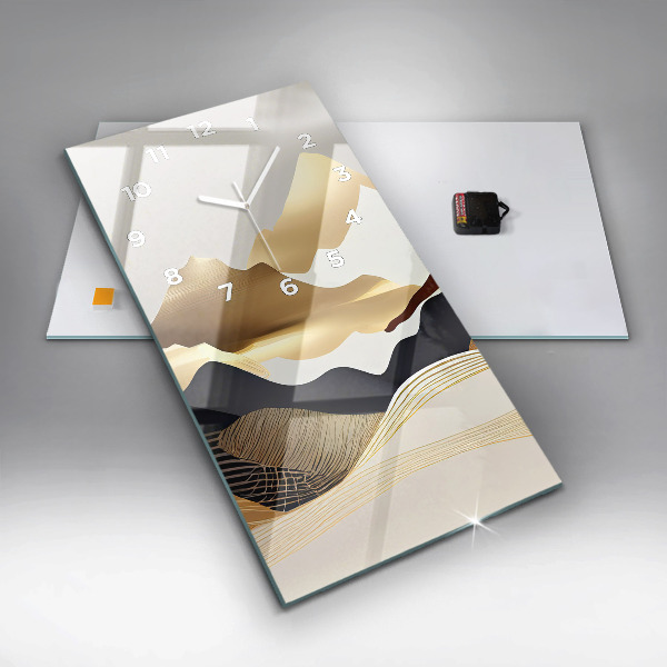 Horloge murale verticale Montagnes dorées abstraites