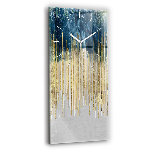 Horloge murale verticale Motif décoratif et or