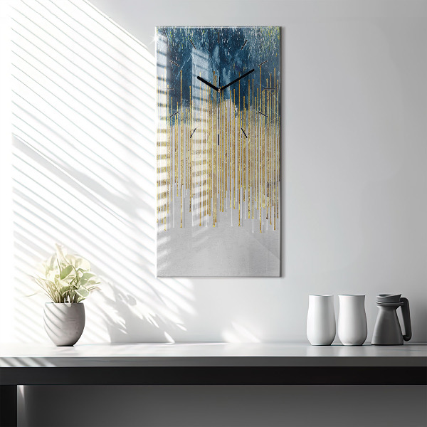 Horloge murale verticale Motif décoratif et or