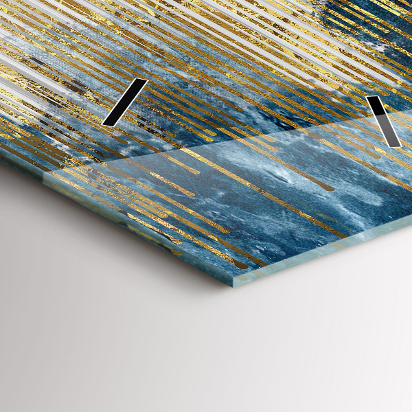 Horloge murale verticale Motif décoratif et or