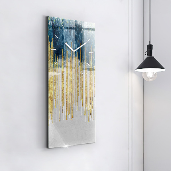 Horloge murale verticale Motif décoratif et or