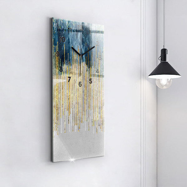 Horloge murale verticale Motif décoratif et or