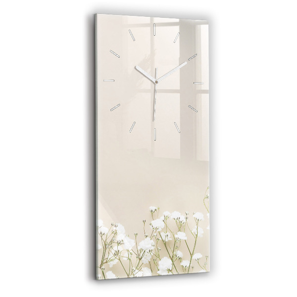 Horloge murale verticale Fleurs de gypsophile en fleurs