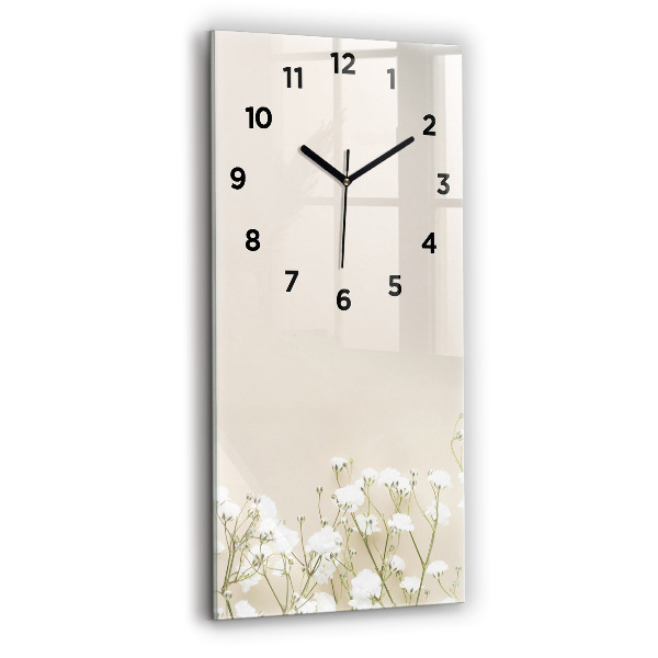 Horloge murale verticale Fleurs de gypsophile en fleurs