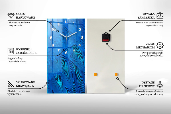 Horloge murale verticale 'Gouttes d''eau sur le verre'