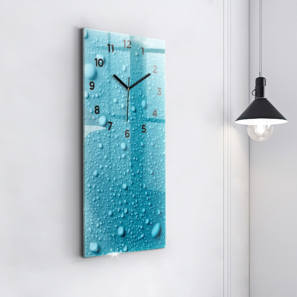 Horloge murale verticale 'Gouttes d''eau sur le verre'