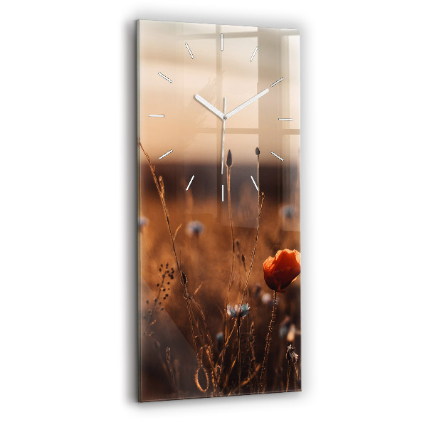 Horloge murale verticale Lever de soleil sur le terrain