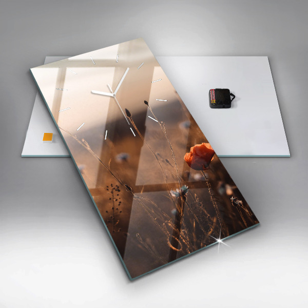 Horloge murale verticale Lever de soleil sur le terrain