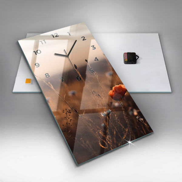 Horloge murale verticale Lever de soleil sur le terrain