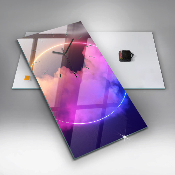 Horloge murale verticale Résumé de fumée 3D