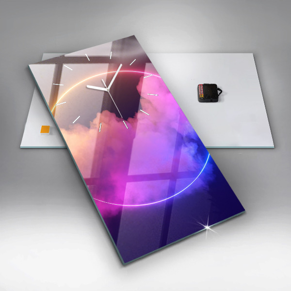 Horloge murale verticale Résumé de fumée 3D