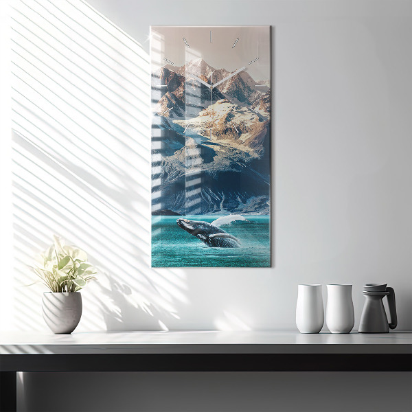 Horloge murale verticale Eau de baleine