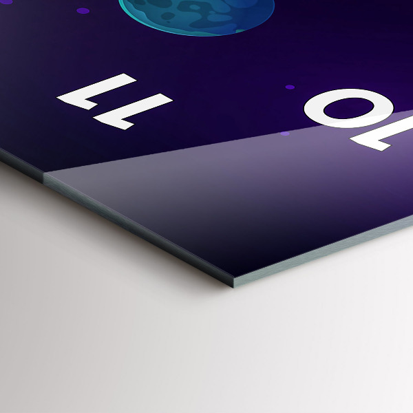 Horloge murale verticale Planètes galaxie