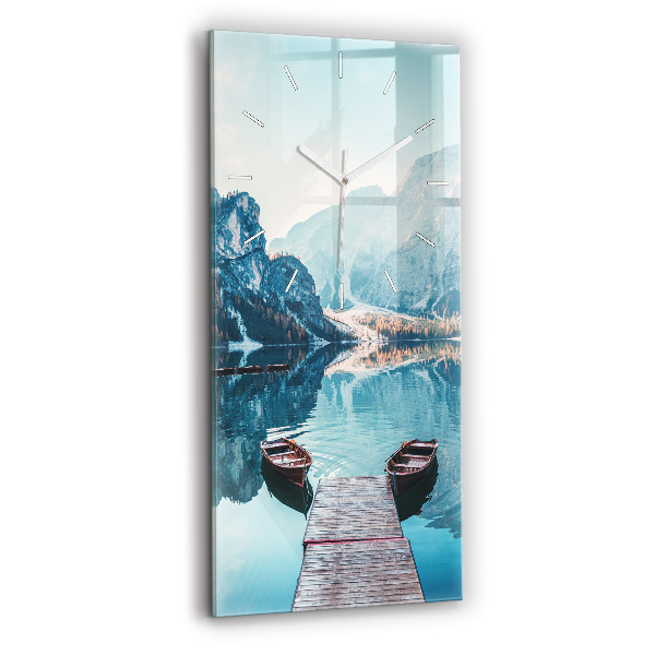 Horloge murale verticale Bateaux sur le lac