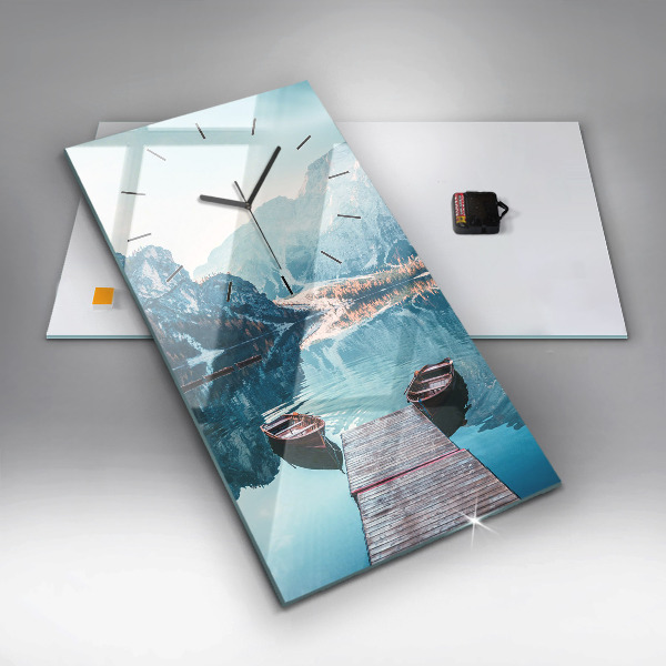 Horloge murale verticale Bateaux sur le lac