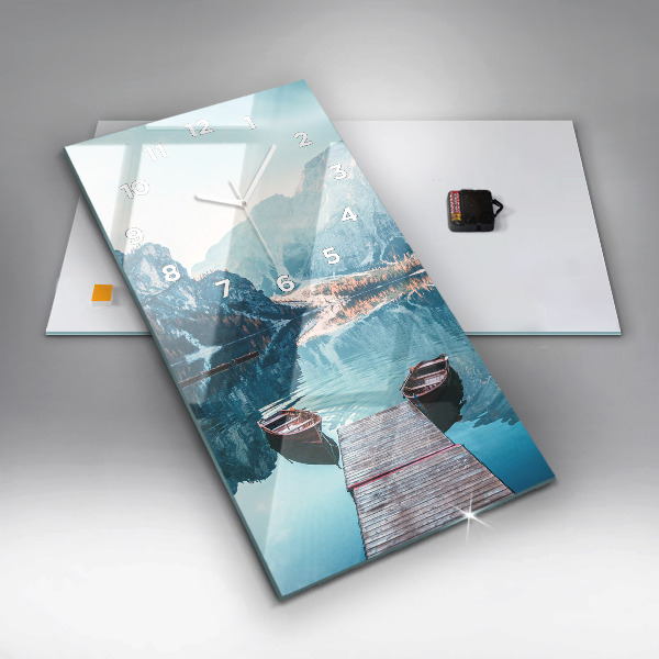 Horloge murale verticale Bateaux sur le lac