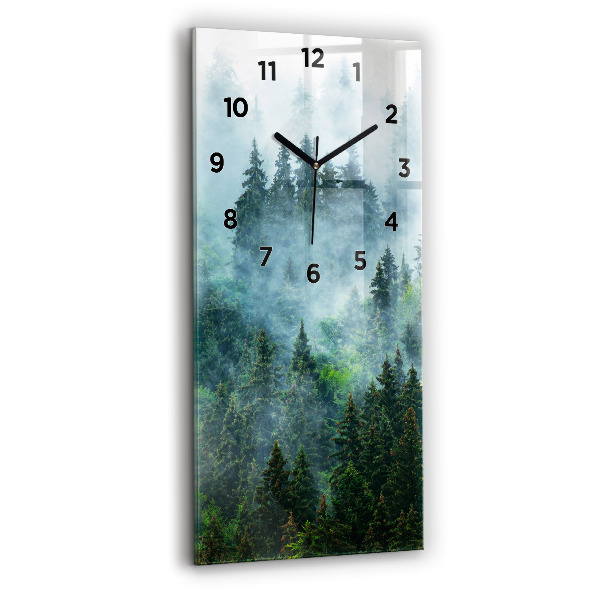 Horloge rectangulaire verticale Forêt brumeuse