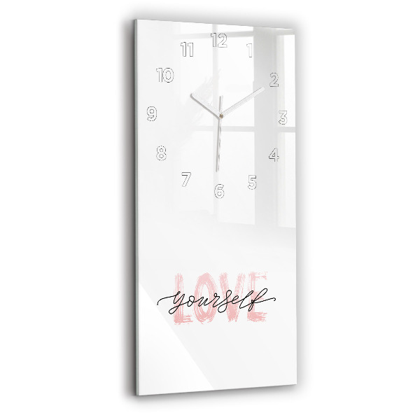 Horloge rectangulaire verticale 'L''inscription Aimez-vous'