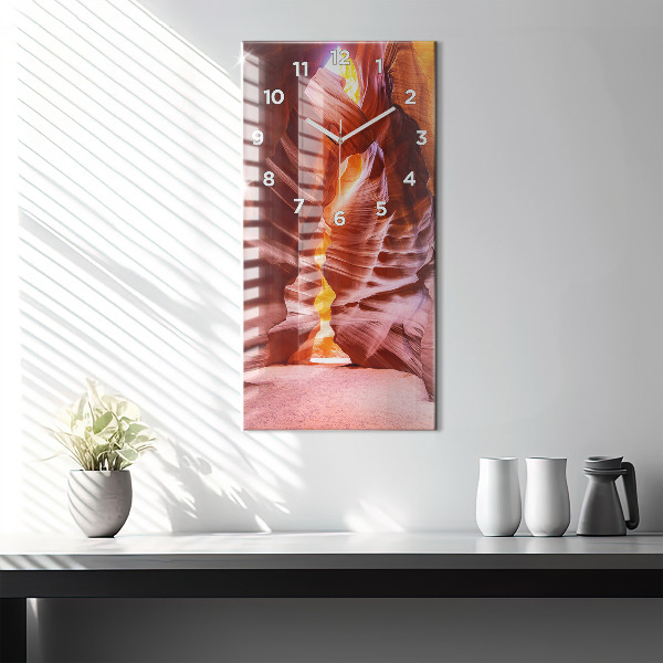 Horloge rectangulaire verticale Canyon de sable