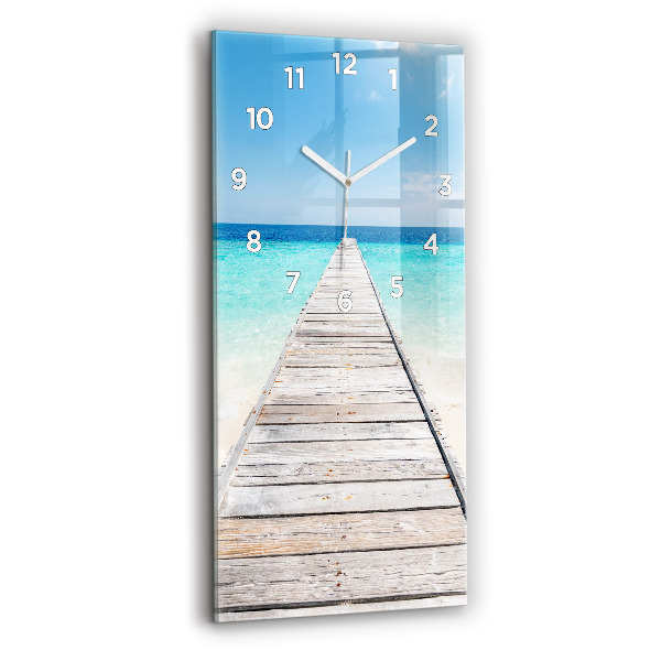 Horloge rectangulaire verticale Île tropicale