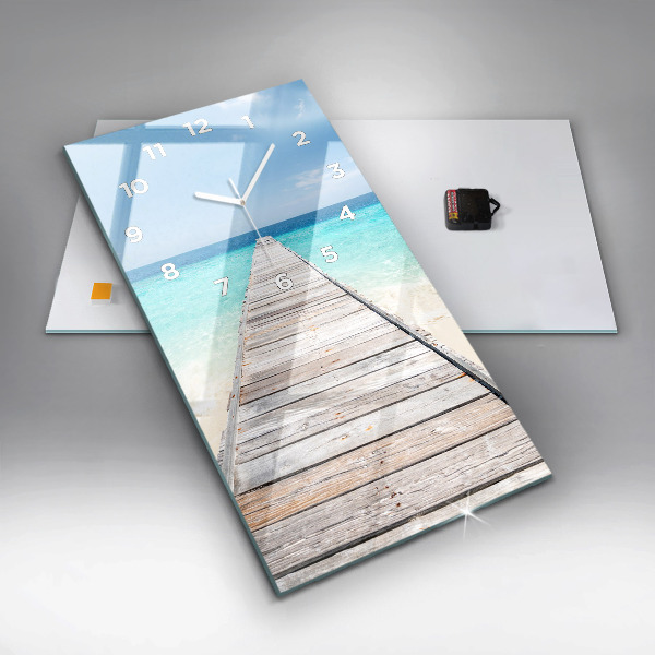 Horloge rectangulaire verticale Île tropicale