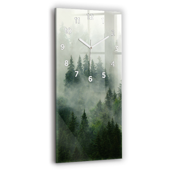 Horloge rectangulaire verticale Forêt brumeuse